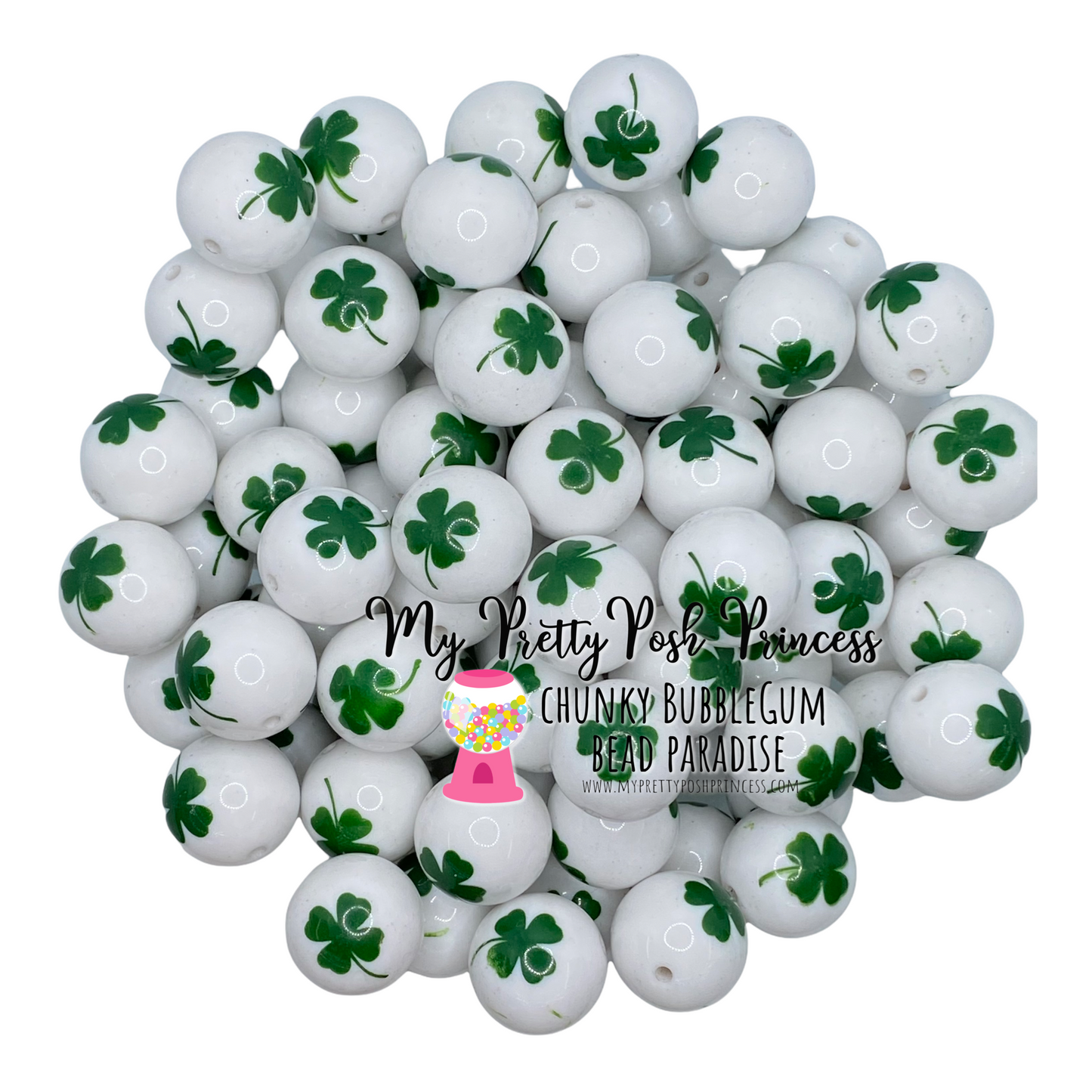 W389- 20mm Clover Solid  Beads (10 Count)