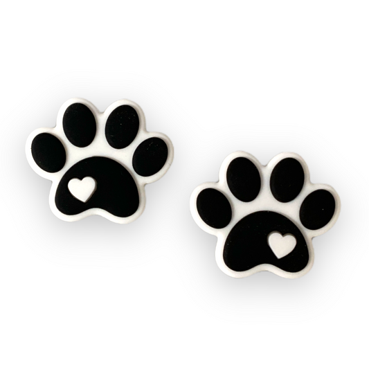 X297 - “White Paw"  Focal (1 Count) Bead Silicone