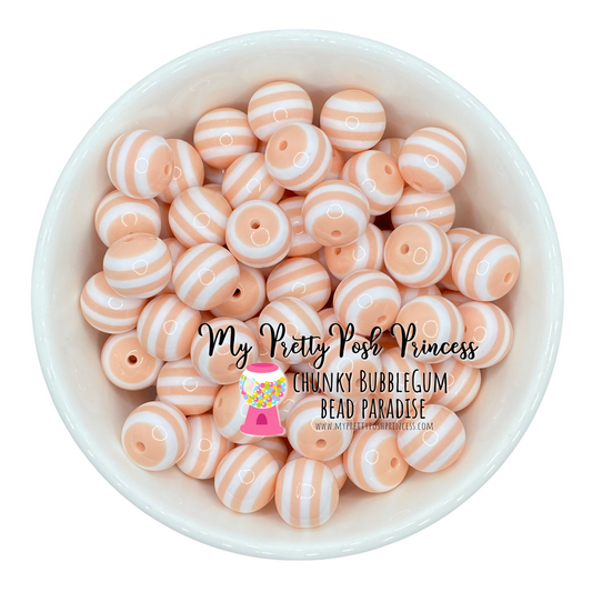 #1023 - 20mm Mint Coral Stripe Acrylic Beads (10 Count)