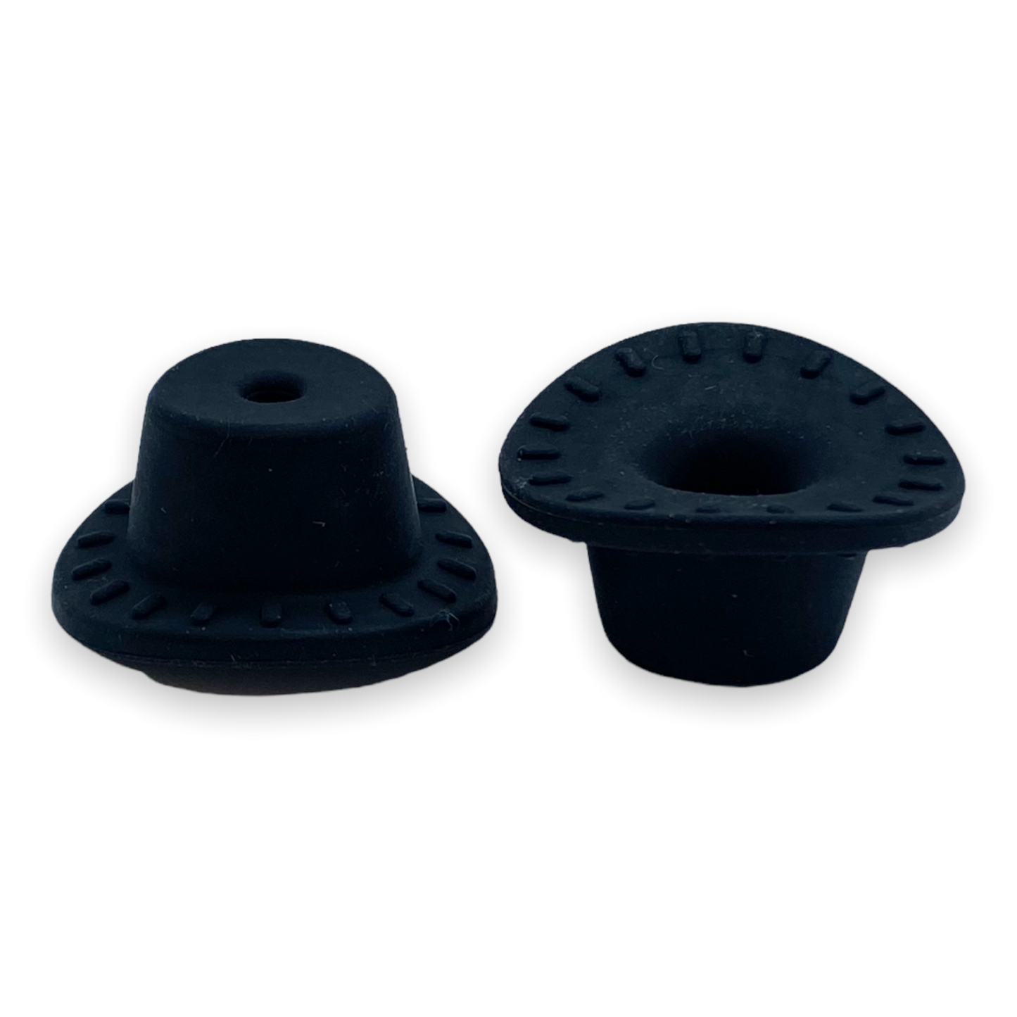 X438 - Black “Cowboy Hat” Silicone (1 Count) Focal Bead