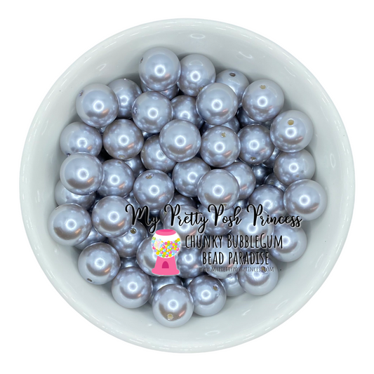 #101 - a62- 12mm Gray  Pearl Acrylic Beads  (20 Count)