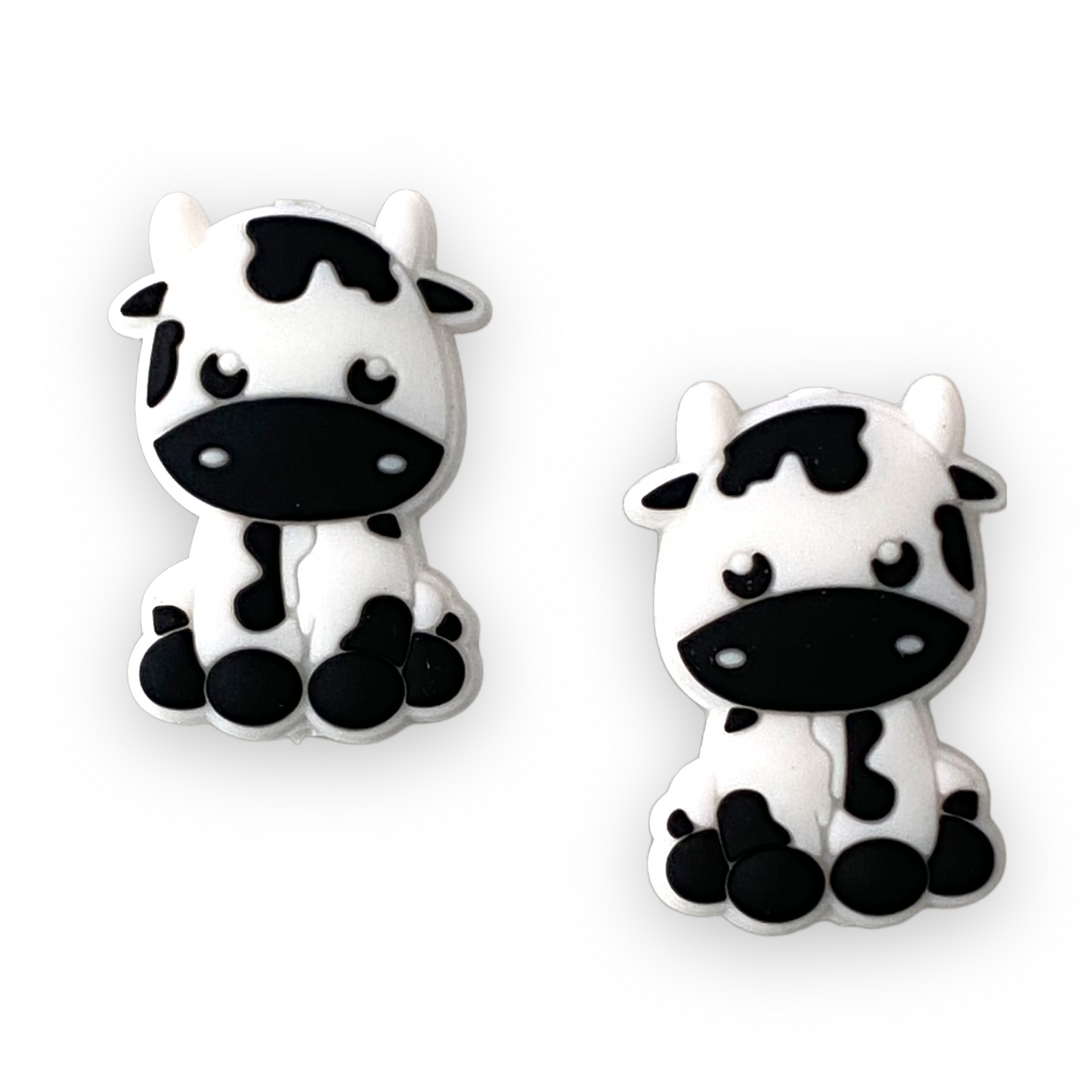 X463 - Black Cow Silicone  (1 Count) Focal Bead