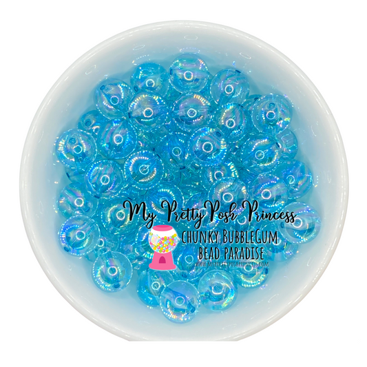 #577 - 20mm Aqua "Jelly AB"  Acrylic Beads (1 Count)