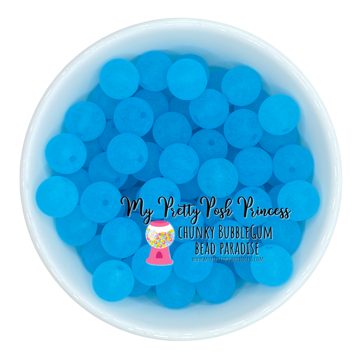 w198- 12mm Aqua "Frosted"  Acrylic Beads (20 Count)