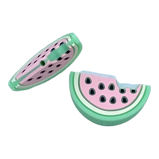 X137 - Pink Watermelon Focal (1 Count) Silicone Bead