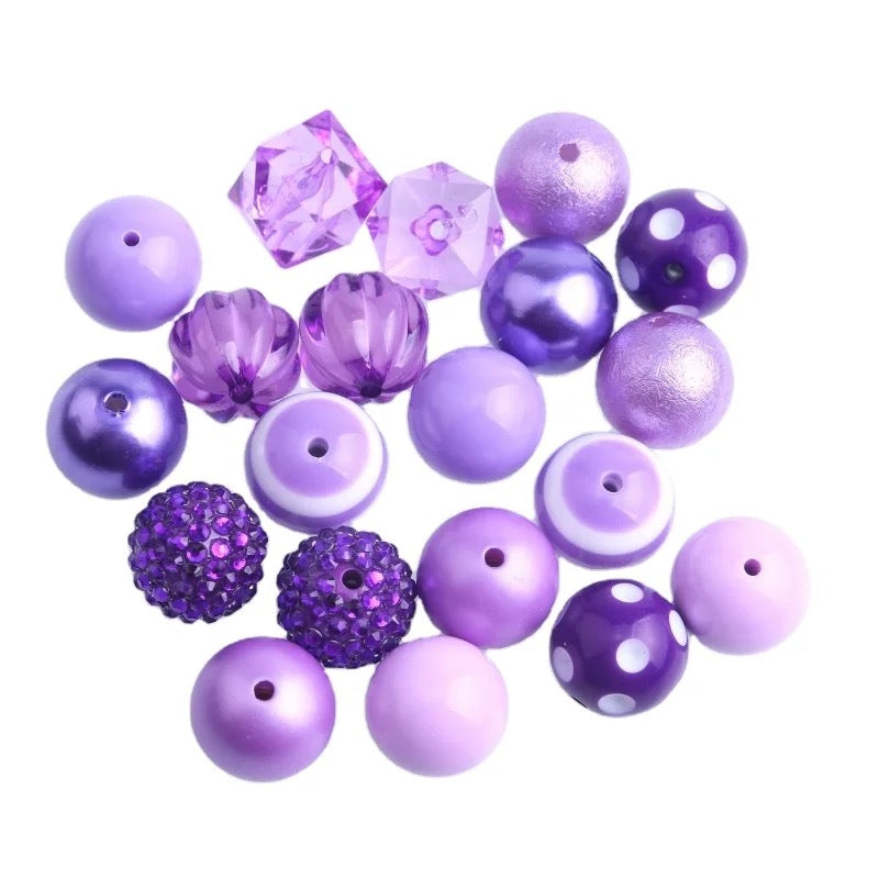 20-M20- 20mm "Purple" (50 Count) Acrylic Bead Pack