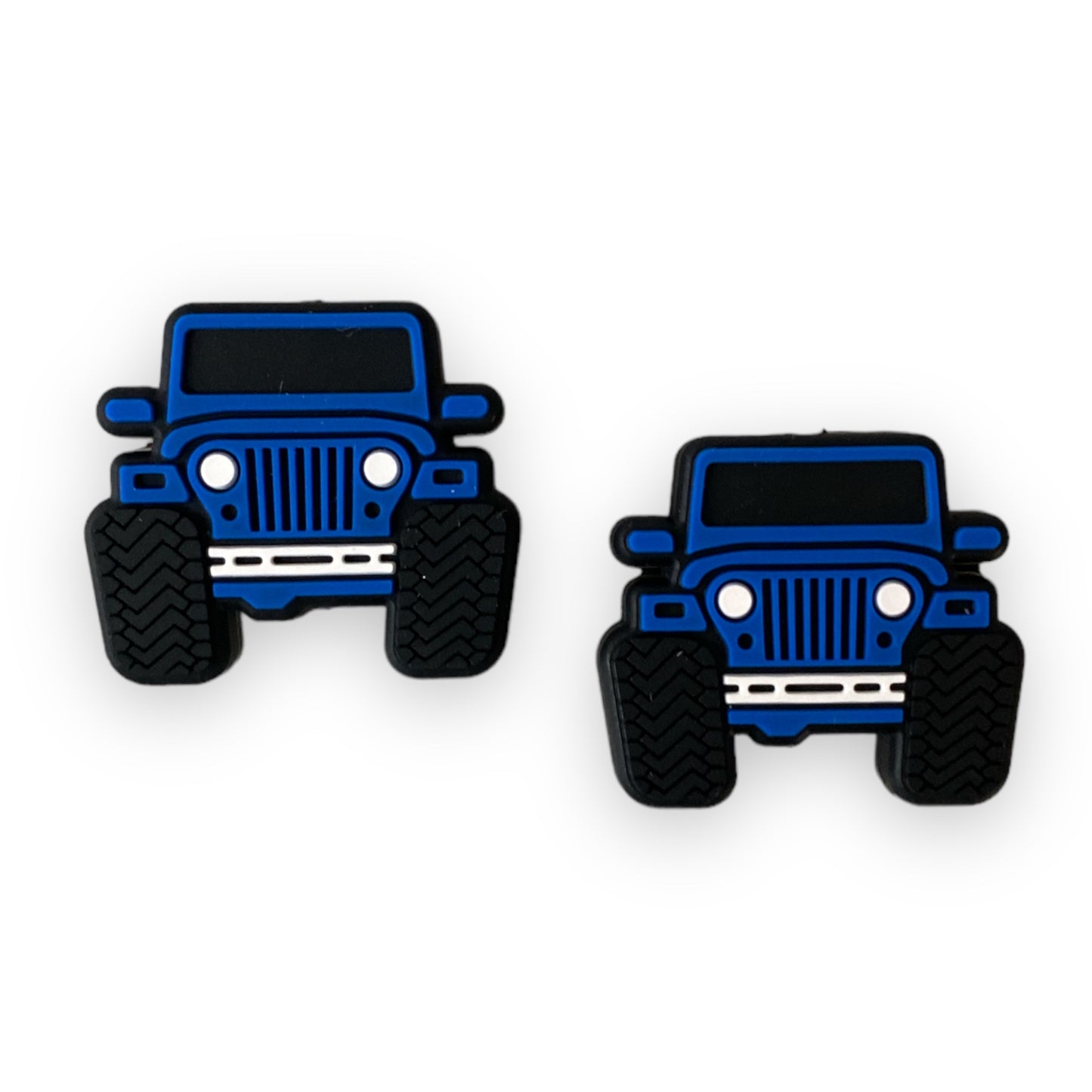 h1048  - Blue Truck Focal Bead Silicone Focal Bead (1 Count)