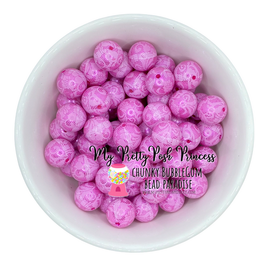 #859 - 20mm Pink “Pearl Lace"  Acrylic Beads (1 Count)