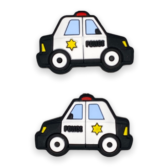 h1051  - Cop Car Silicone Focal Bead (1 Count)