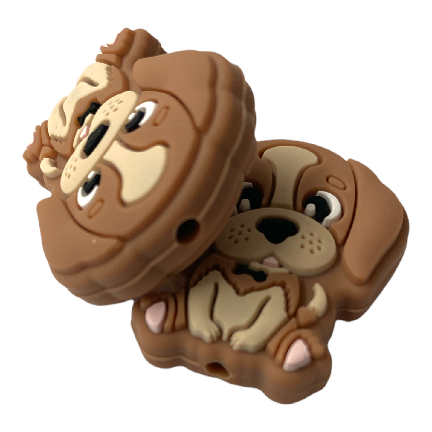 T392- Brown Dog  Silicone Focal Bead (1 Count)