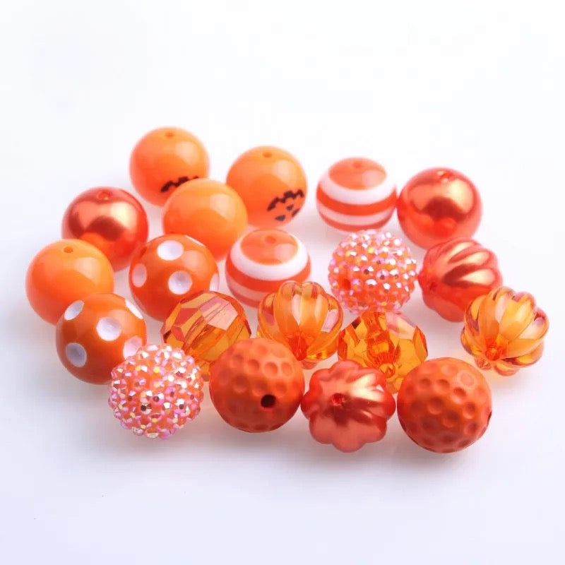 20-M5- 20mm "Orange"  (50 Count) Acrylic Bead Pack