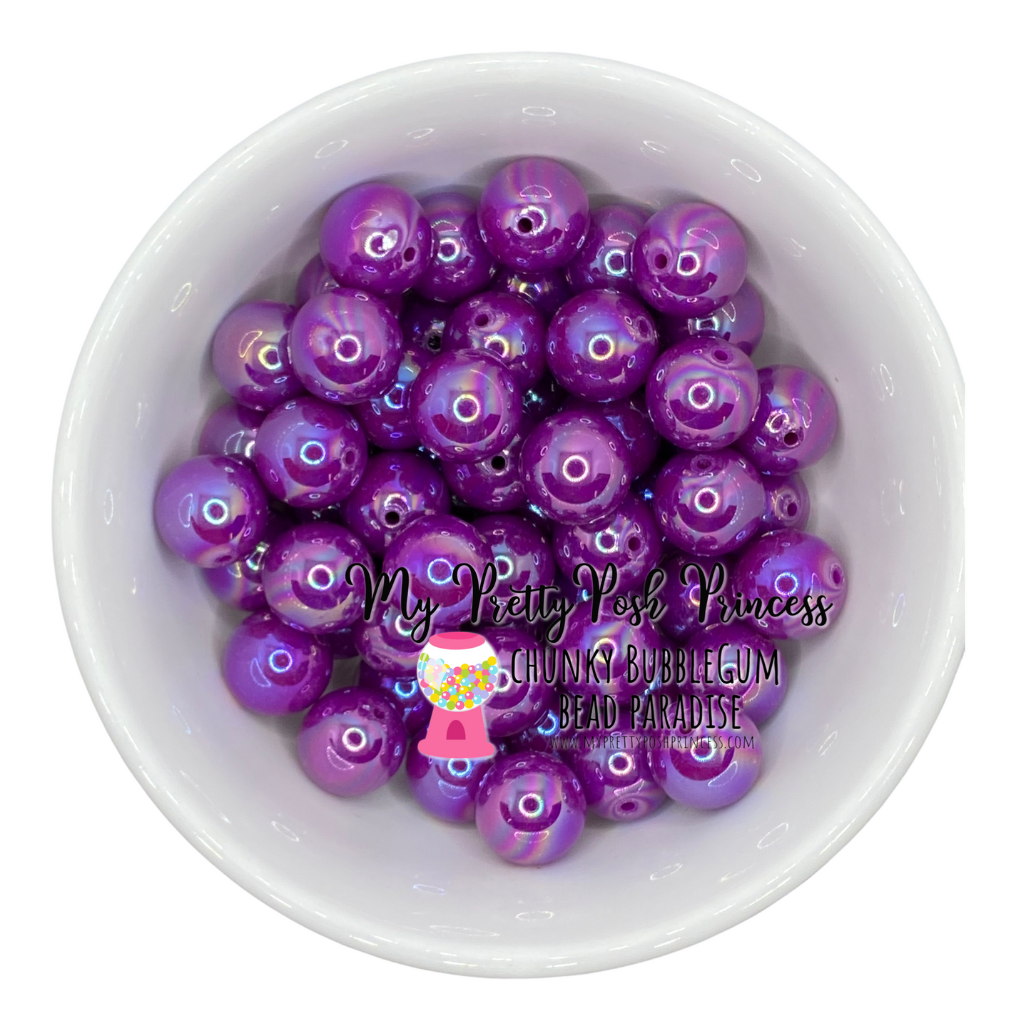 #482 -20mm Grape AB Solid Acrylic Beads (1 Count)