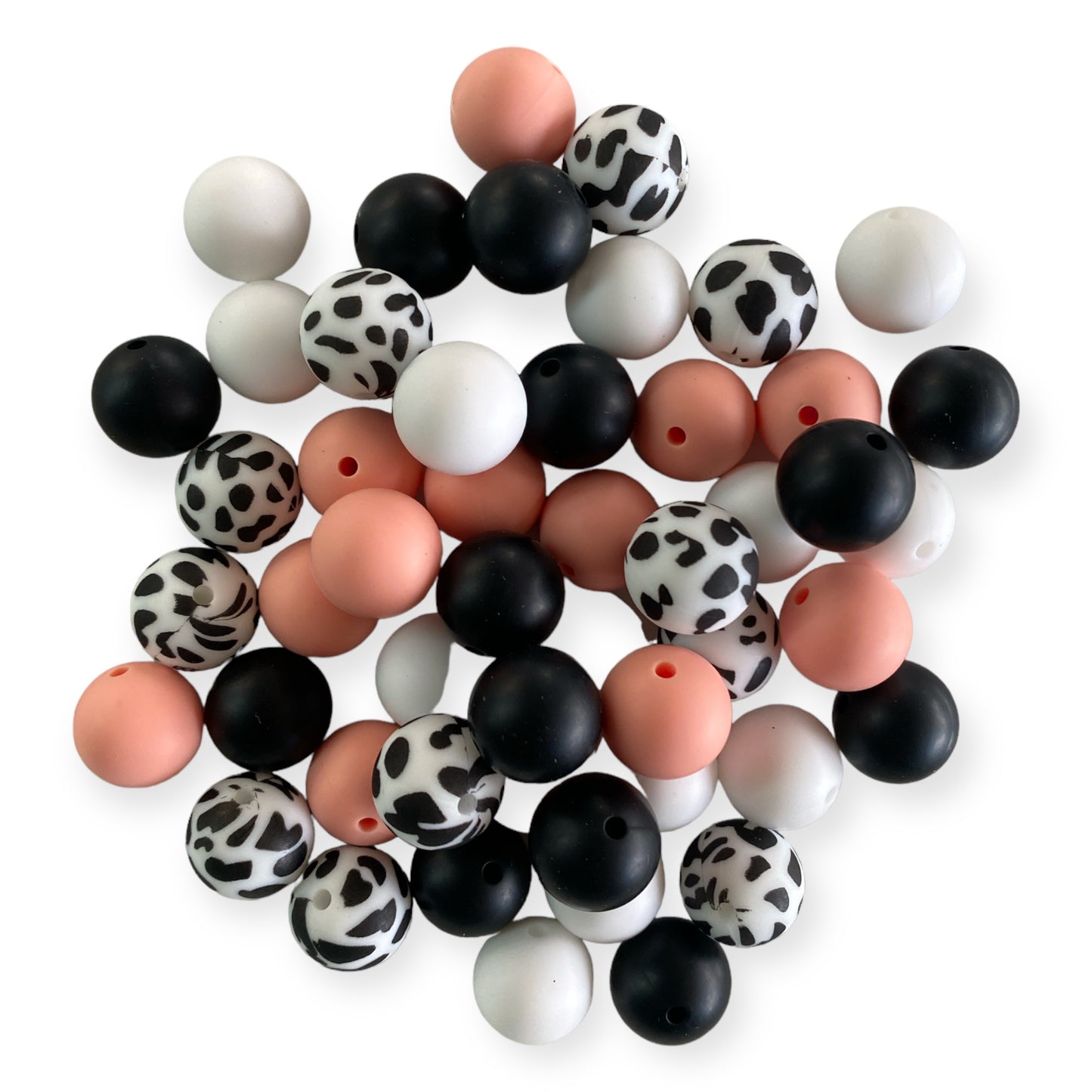 CK- 200 -  15mm Peachy Cow 50 Count  Mixed Pack Silicone  Beads