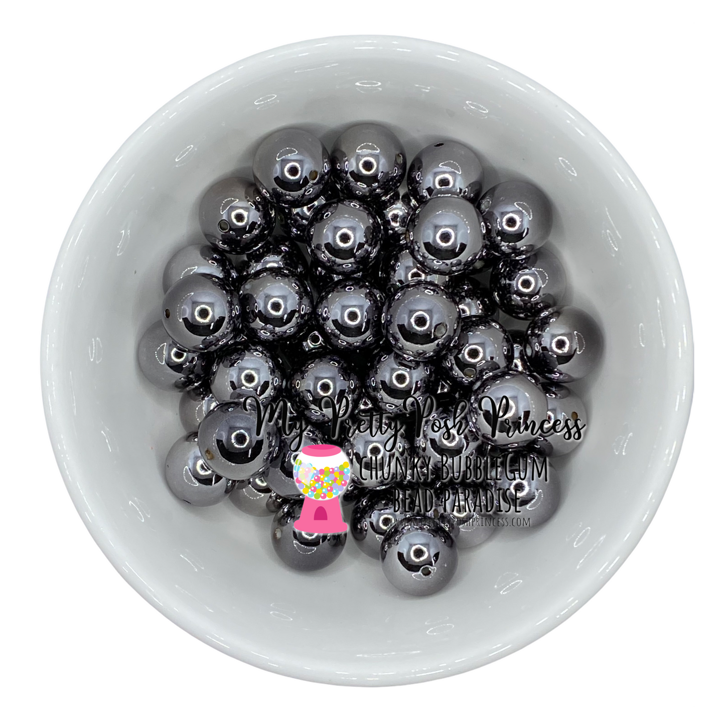 #566 - 20mm Black UV Acrylic Beads (1 Count)