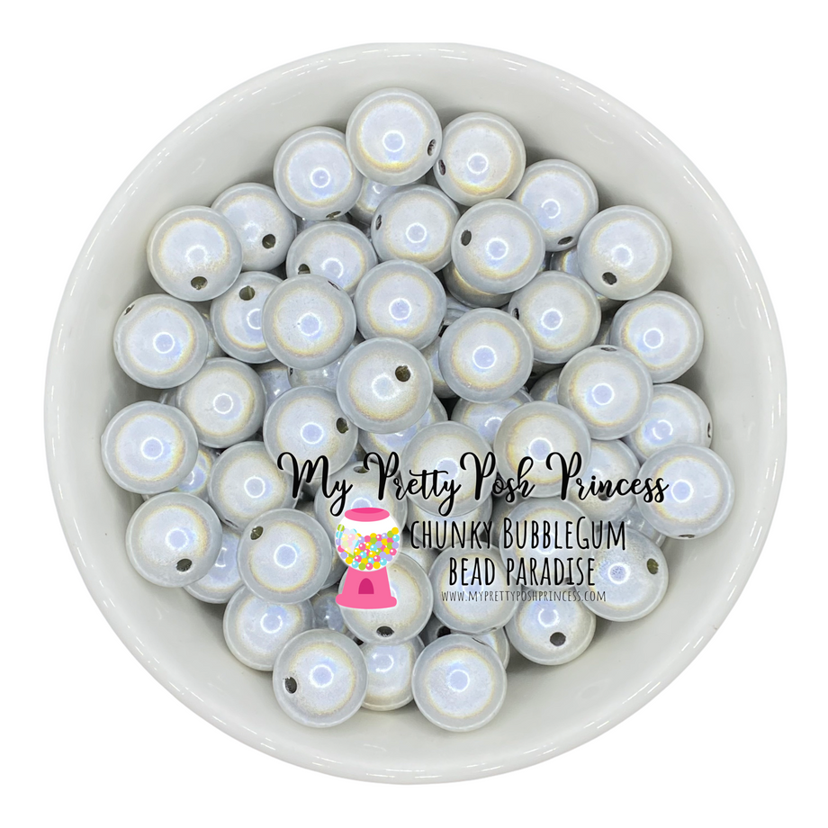 20mm White Acrylic Bubblegum Beads