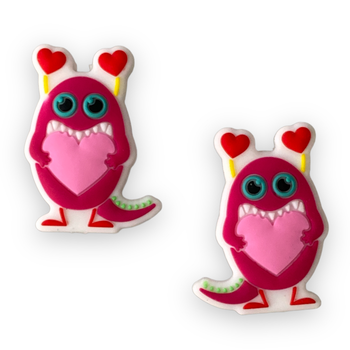 h864 -  Love Monster  Silicone Focal Bead (1 Count)